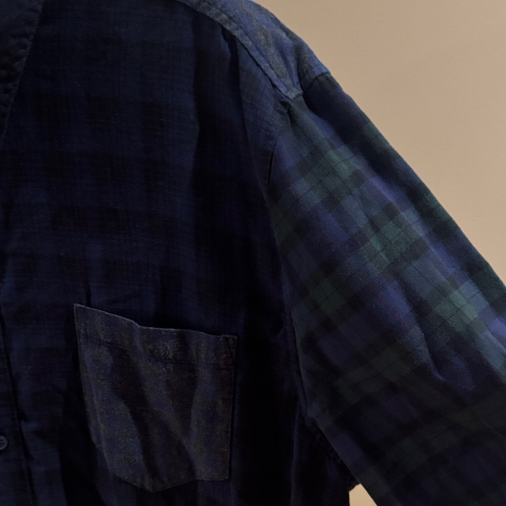 American Rag Men's Dark Plaid Button Down Shirt - Picture 5 of 7